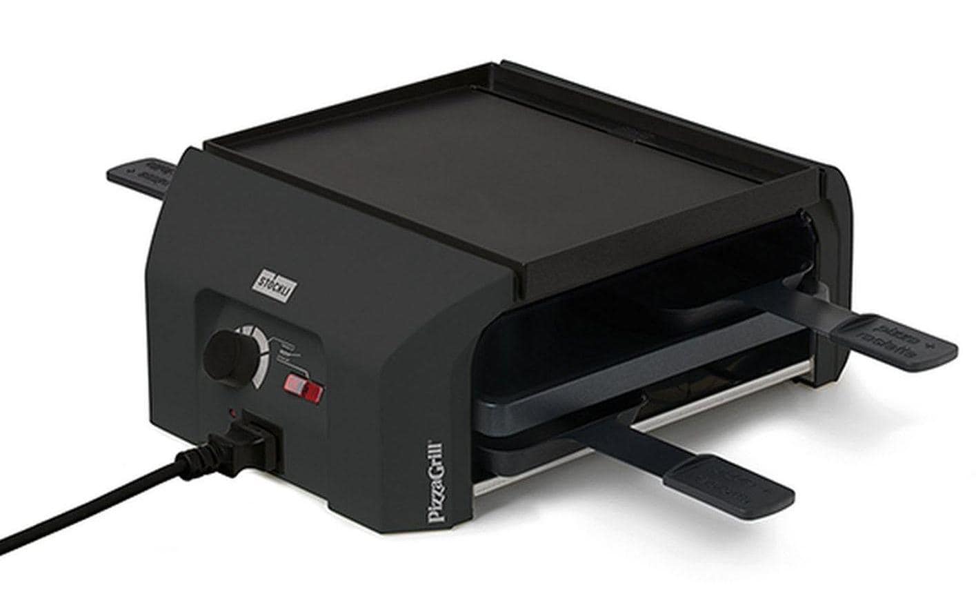 Stöckli Raclette-Grill FourFour – 4 Personen, Aluguss-Grillplatte, 870 W – Anthrazit/Schwarz