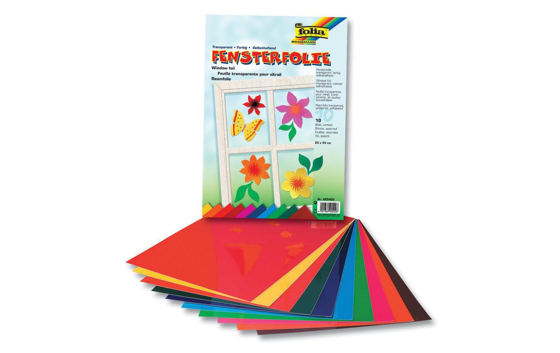 Folia Fensterfolien glatt – sortiert – 23,0 × 33,0 cm