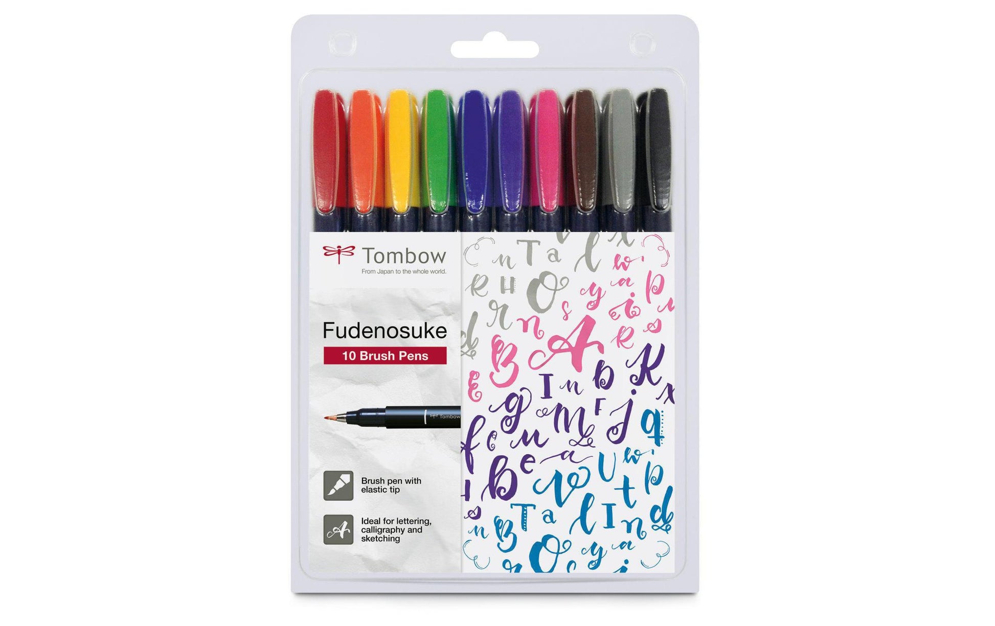 Tombow Brush Pen Fudenosuke, 10 Stk.