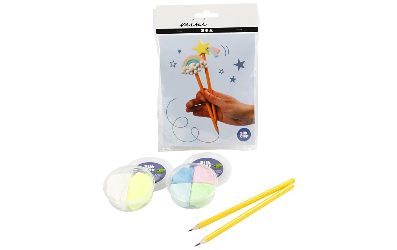 Creativ Company Modelliermasse-Set (lufthärtend) – blau, grün, weiss, gelb – ab 3 Jahren