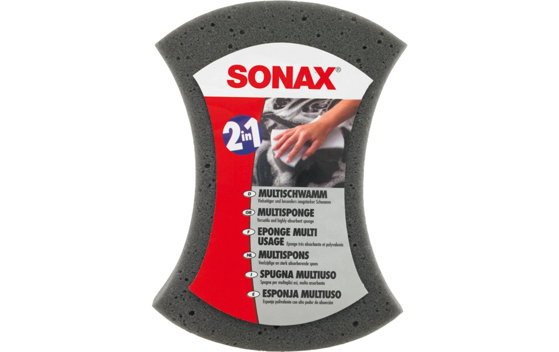 Sonax Autoschwamm 2-in-1 – für Auto, Grau, 1 Stk.