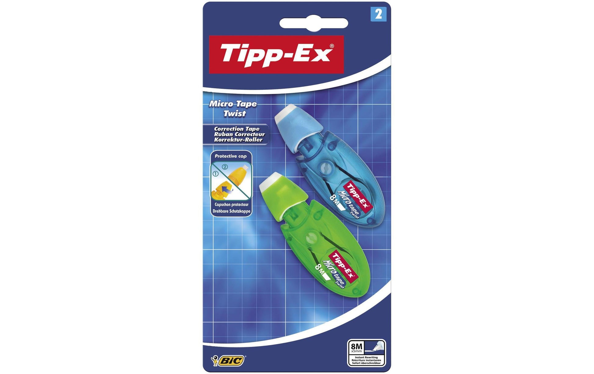 TIPP-EX Microtape Twist Korrekturroller 5 mm × 8 m – Einweg – 2er Pack