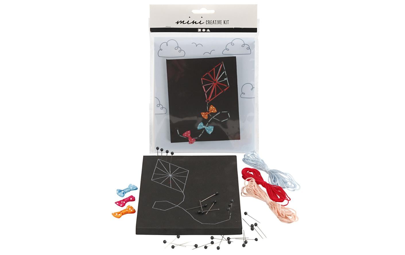 Creativ Company Bastelset Fädelspass – String-Art Drache – 37-teilig – Moosgummi – ab 4 Jahren