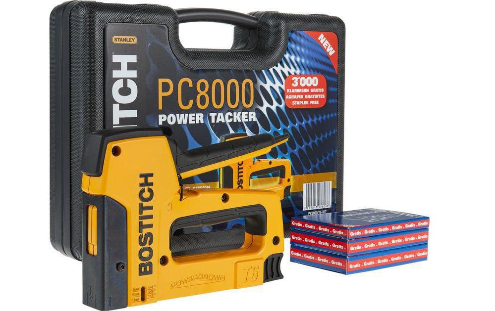 Bostitch Heftpistole, Metall, Gelb, inkl. 1000 Heftklammern, PC8000/T6 KIT