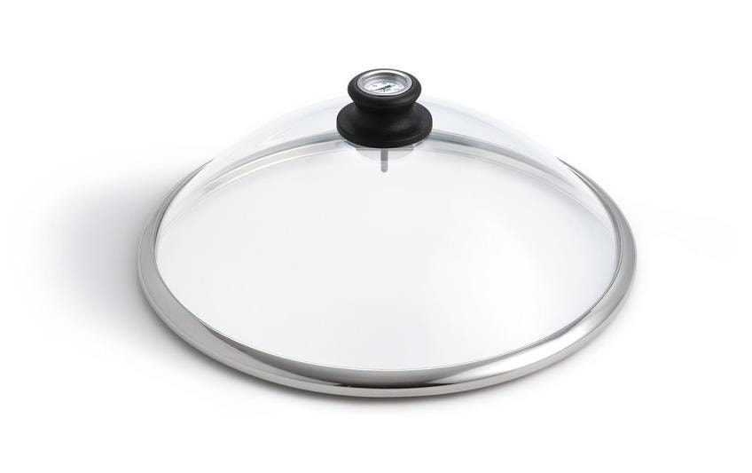 LotusGrill Glashaube – für LotusGrill – rund, mit Handgriff – Glas – transparent – Ø 34,5 × 14,2 cm