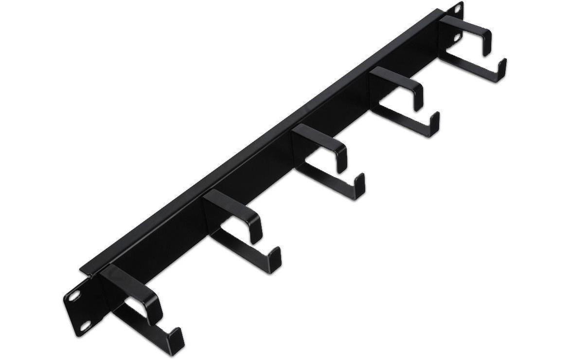 Wirewin Kabelführungspanel – 19" Rack, 1U, 5 Ringe, Schwarz