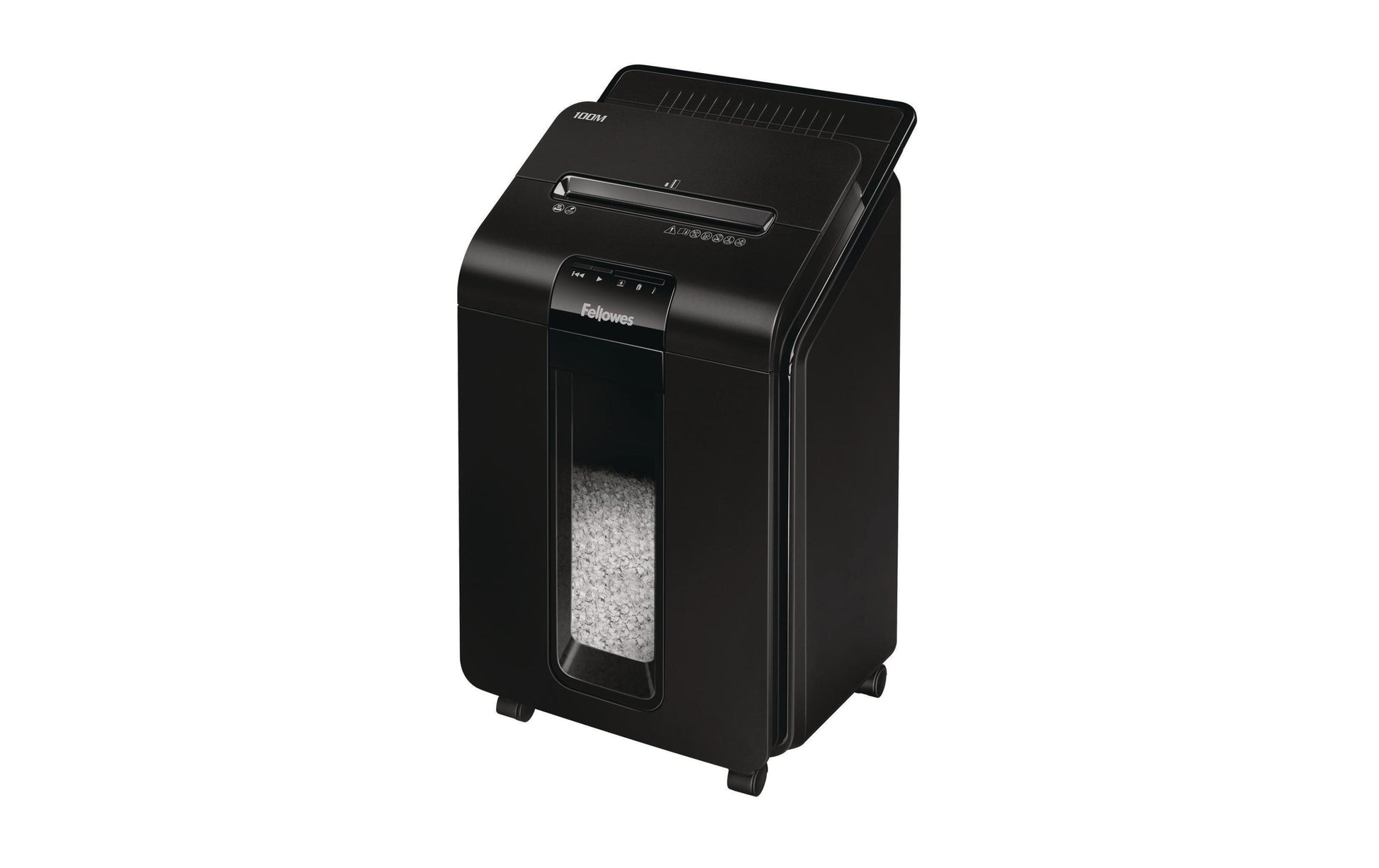 Fellowes AutoMax 100M – Aktenvernichter mit Autofeed 100 Blatt, DIN P-4, Mikroschnitt 4 × 10 mm, 23 l, A4