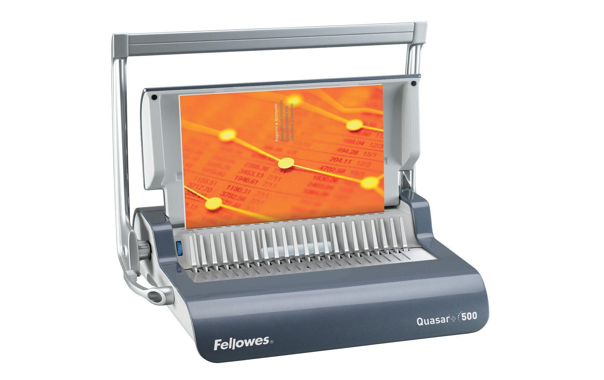 Fellowes Quasar+500 Bindegerät – Plastikbindung, A4, 22 Blätter, Bindekapazität 500 Blätter