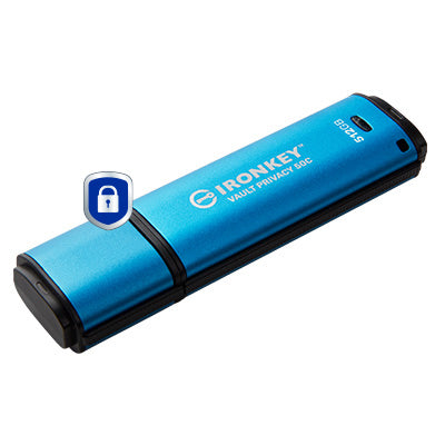 Kingston Technology Kingston IronKey Vault 50C USB-Stick – 512 GB, USB-C, hardwareverschlüsselt (AES-256, FIPS 197)
