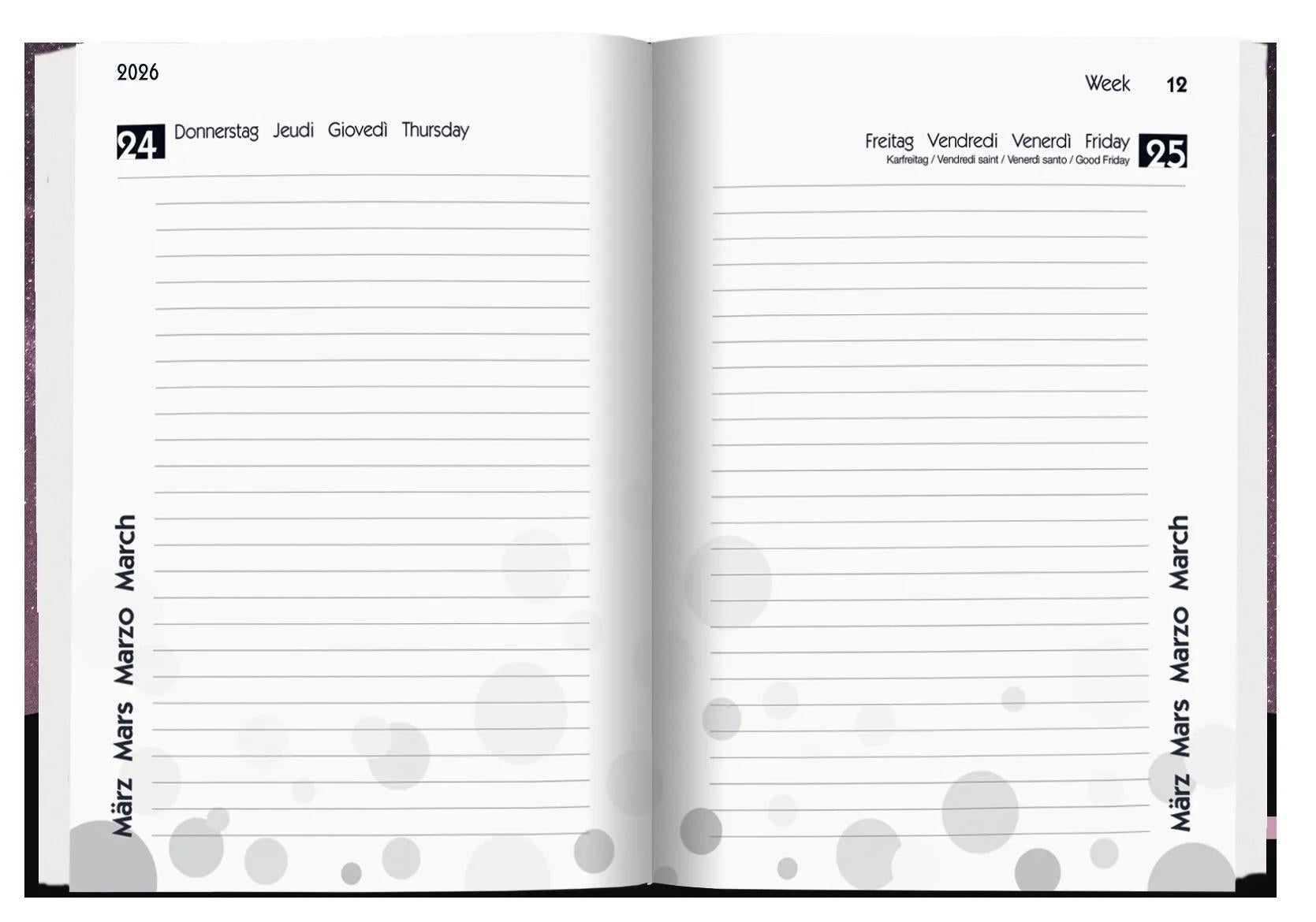 Biella mydiary Schüleragenda – 1 Tag pro Seite, gebunden, 12 × 16,5 cm, Aug–Jul, Love, FSC
