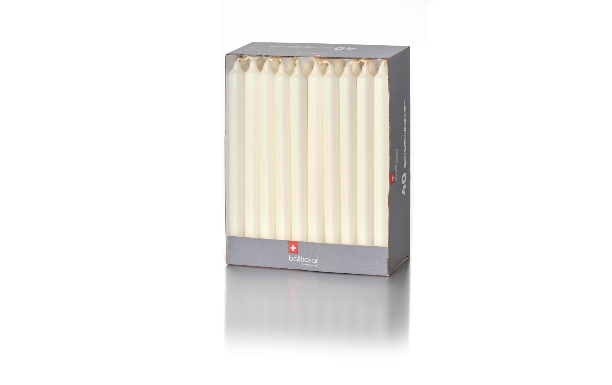 Balthasar Stabkerze – Ø 2,15 × 25 cm – beige, 40 Stück