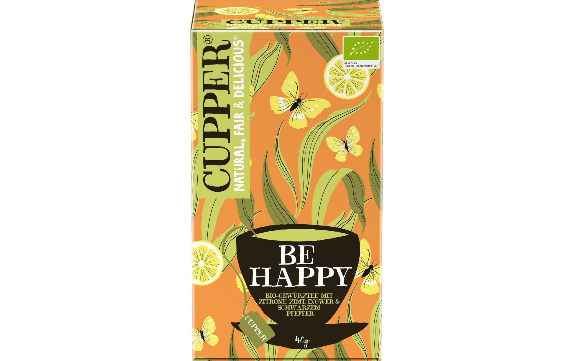 Cupper Tee Cupper – Kräutertee Zitrone, Zimt & Ingwer – Teebeutel 20 Beutel – Bio