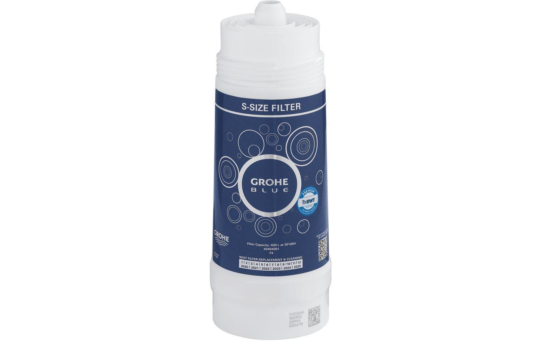 GROHE Blaue Wasserfilterkartusche – 600 l, Blau, Stahl, S-Grösse