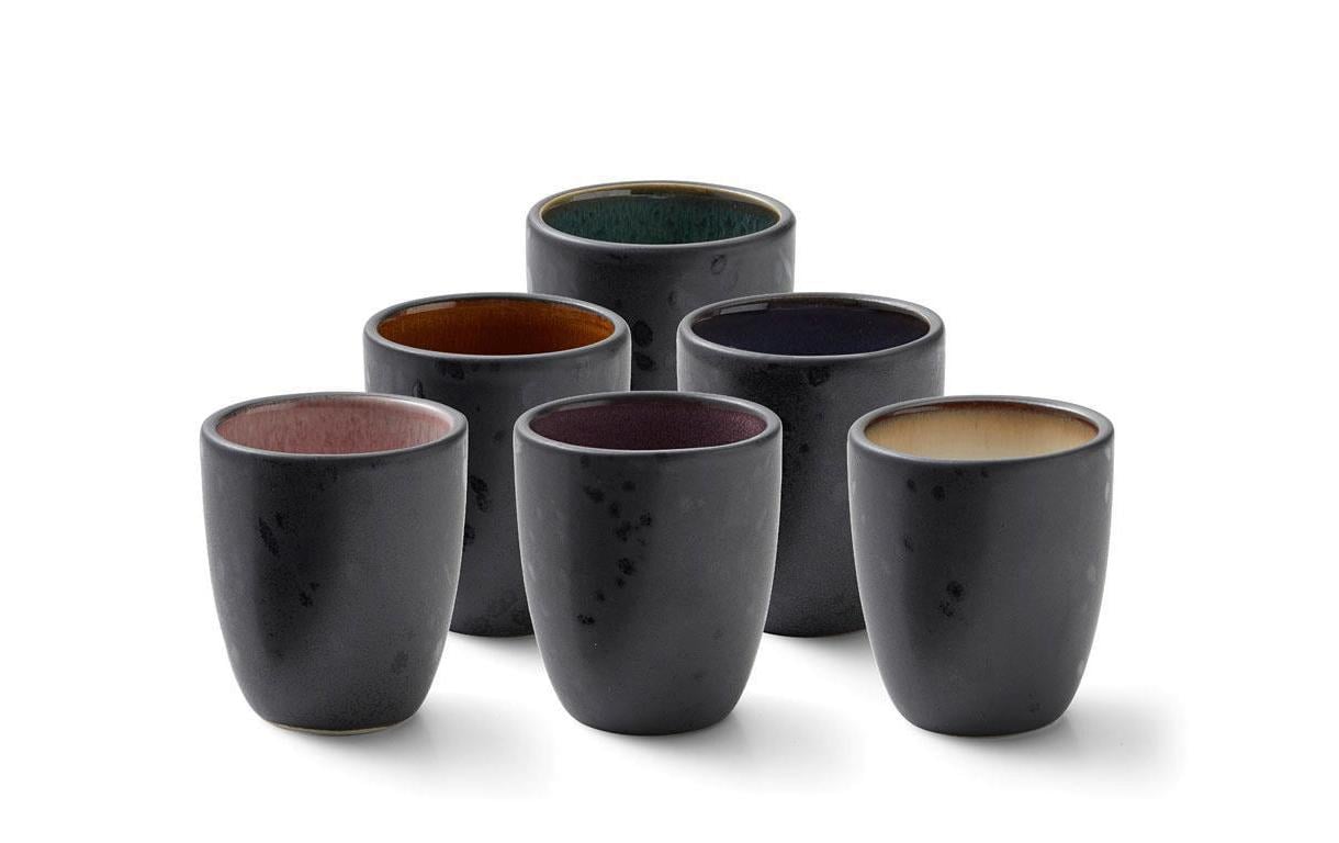 BITZ Espressotasse – 6er Set, 100 ml, Ø 5,5 cm, Steinzeug, Mehrfarbig, spülmaschinenfest, mikrowellengeeignet