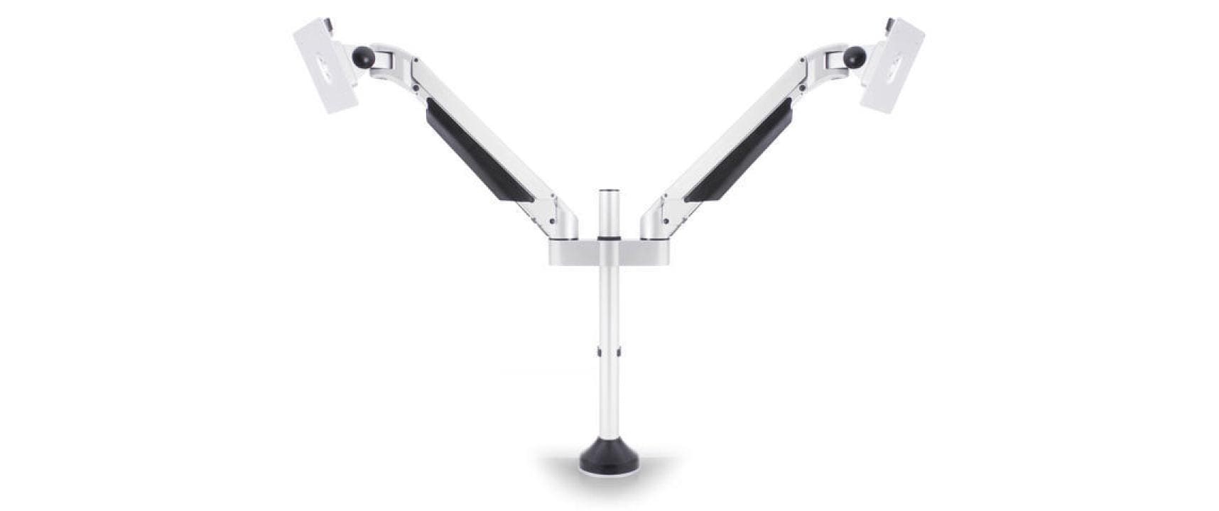 Multibrackets Monitorarm, Dual, bis 32", 10 kg, neigbar, weiss