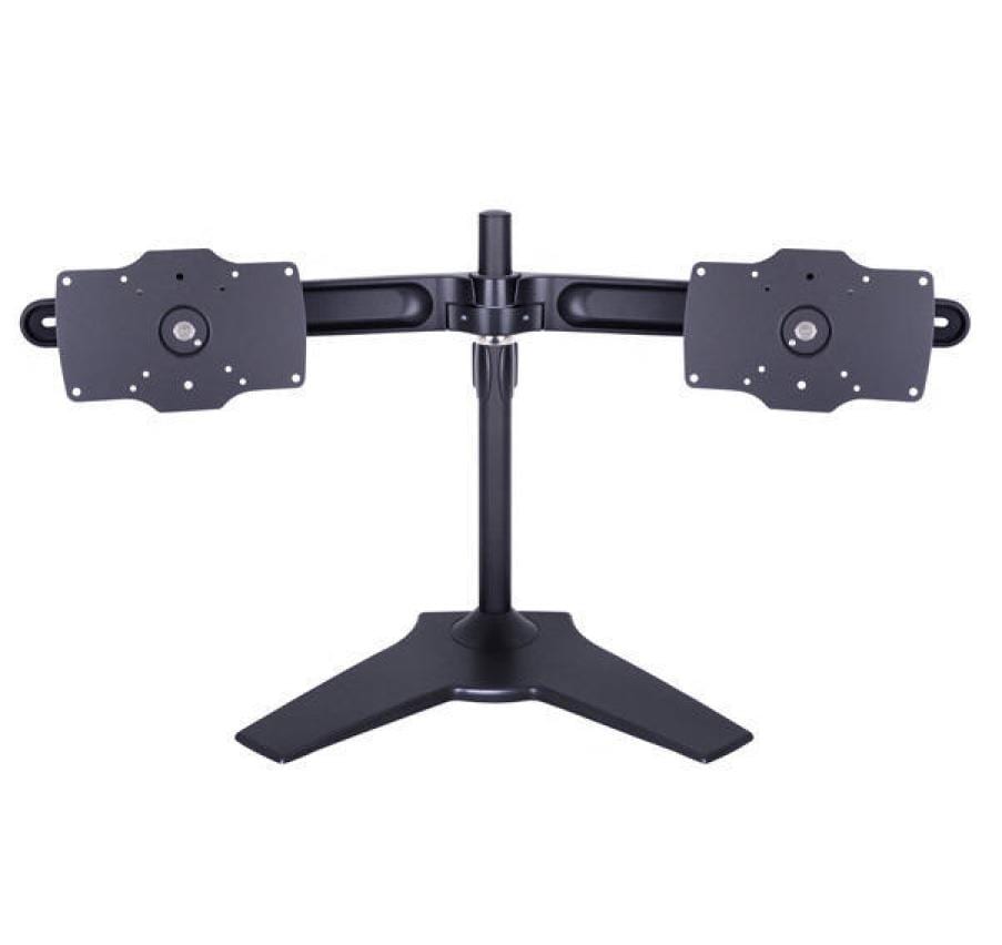 Multibrackets 7419 – Tischhalterung, Dual, Standfuss, bis 32", VESA 75 × 75/100 × 100 mm, 30 kg, drehbar, schwarz