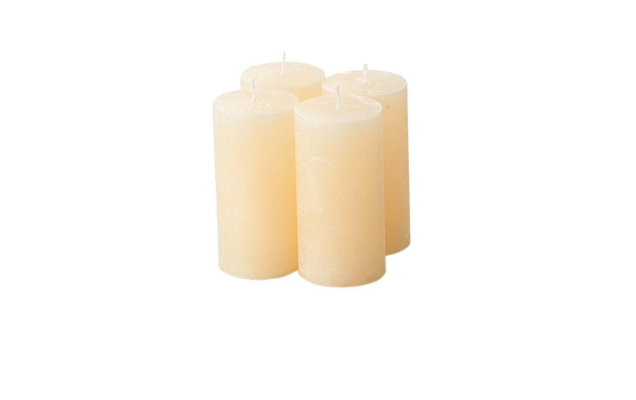 Balthasar Zylinderkerze – Ø 5 × 10 cm – beige, 4er-Set