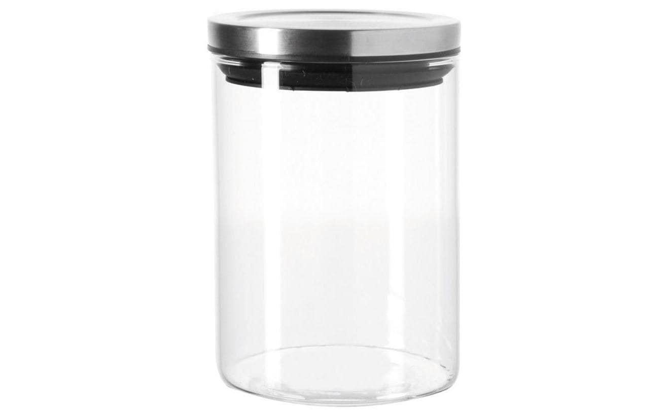 LEONARDO Vorratsdose 500 ml, Ø 10,5 × 14 cm, Glas/Edelstahl, Transparent