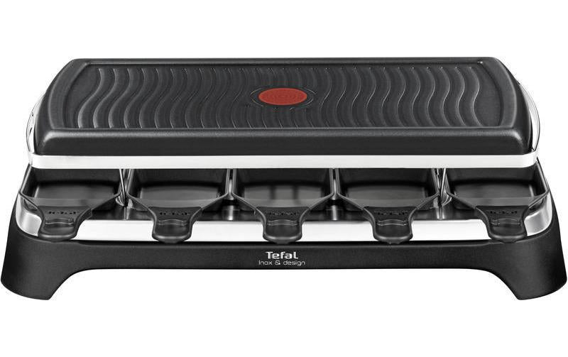 Tefal Raclette-Grill RE4588 – 10 Personen, 1350 W, Aluguss-Grillplatte – Schwarz/Edelstahl