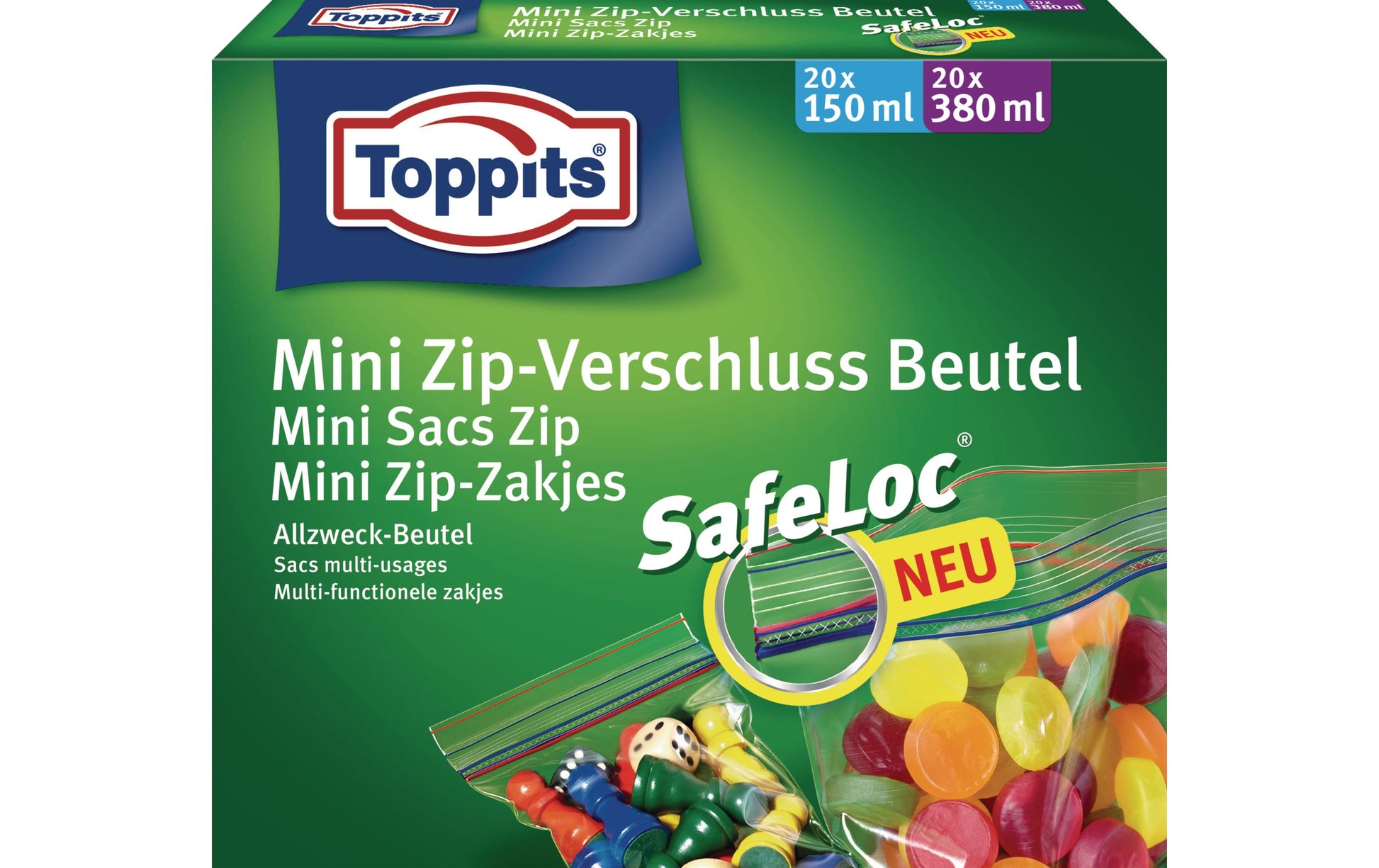 Toppits Verschlussbeutel 150 ml, 12 cm, 40 Stk., Polyethylen (PE)