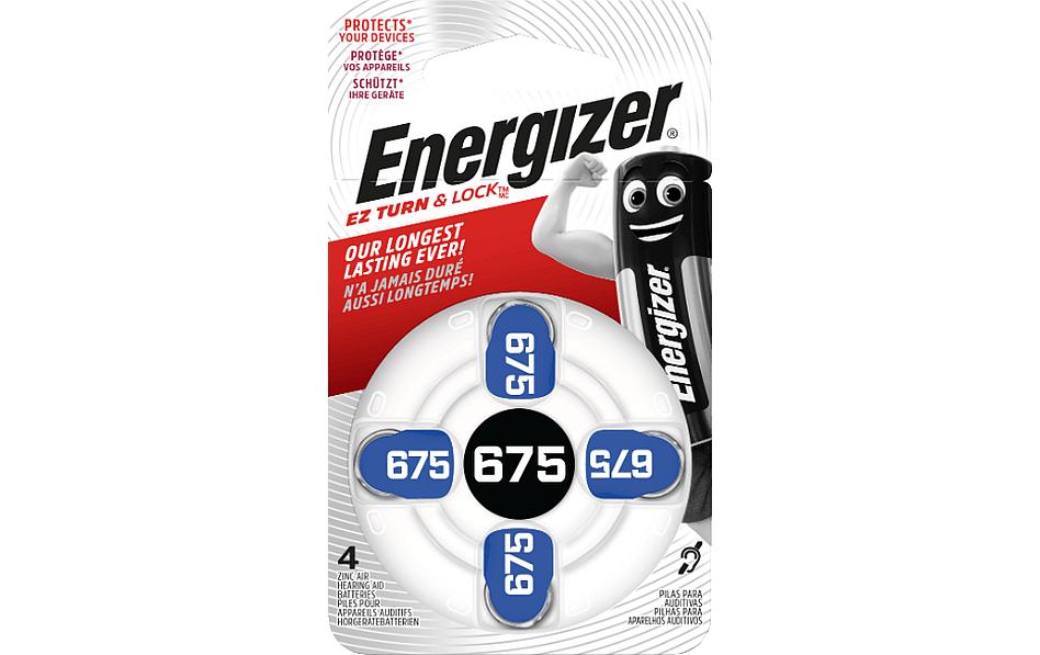 Energizer Hörgerätebatterien 675 (PR44), Zink-Luft, 1,45 V – 4 Stk.