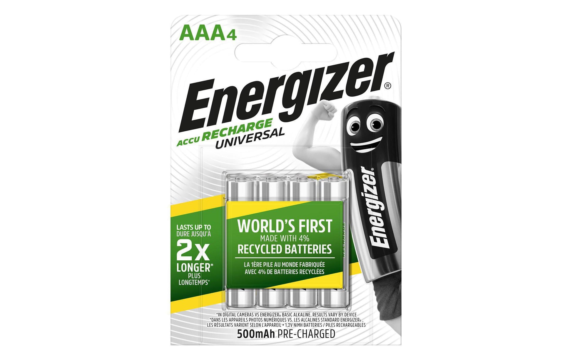 Energizer AAA Akkus, NiMH, 500 mAh, 1,2 V – 4 Stk.
