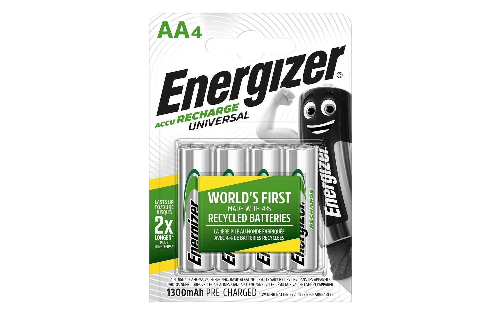 Energizer AA Akkus, NiMH, 1300 mAh, 1,2 V – 4 Stk.