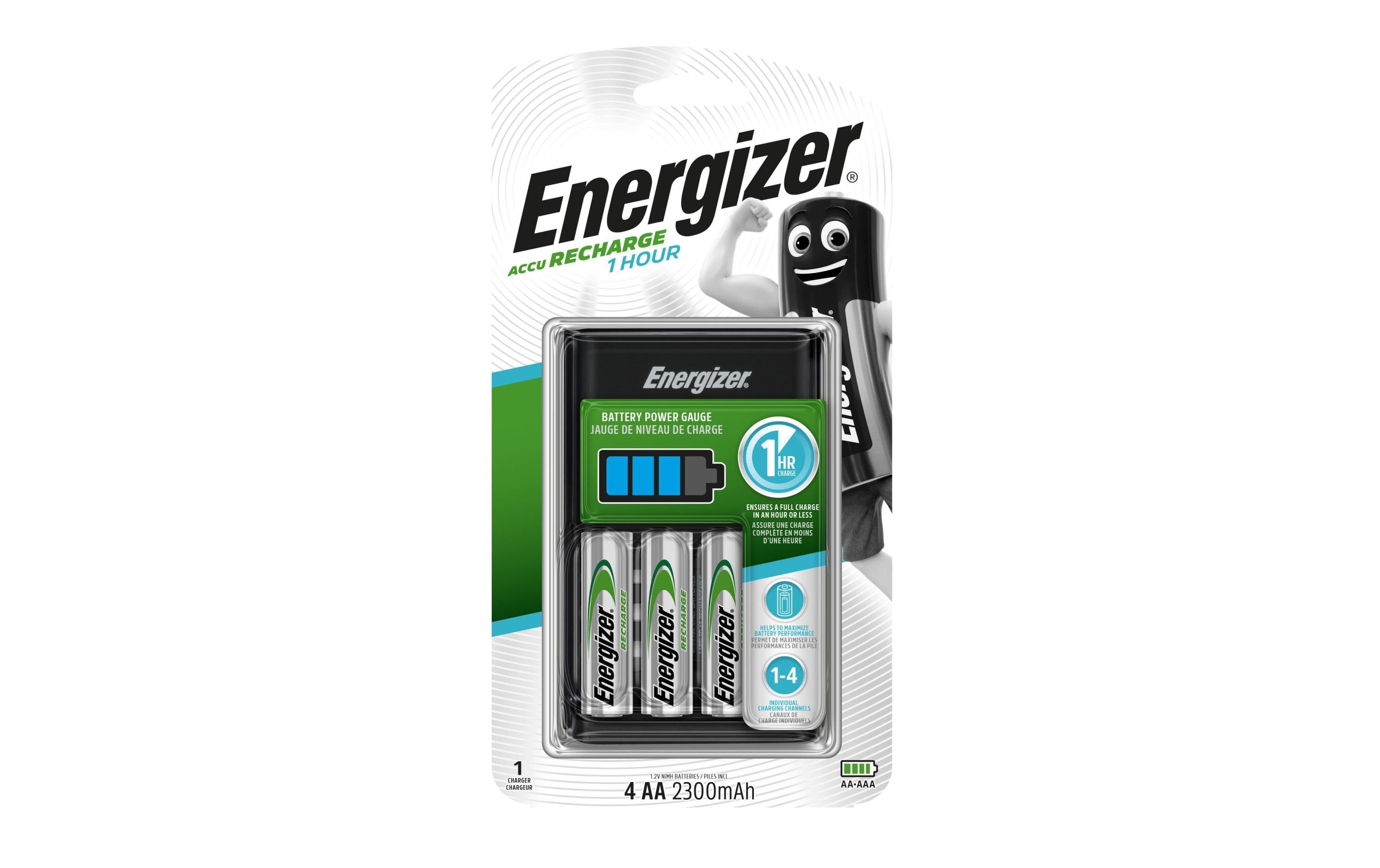 Energizer 1HR Ladegerät – 1 h Ladezeit – für 4× AAA (HR03) NiMH-Akkus