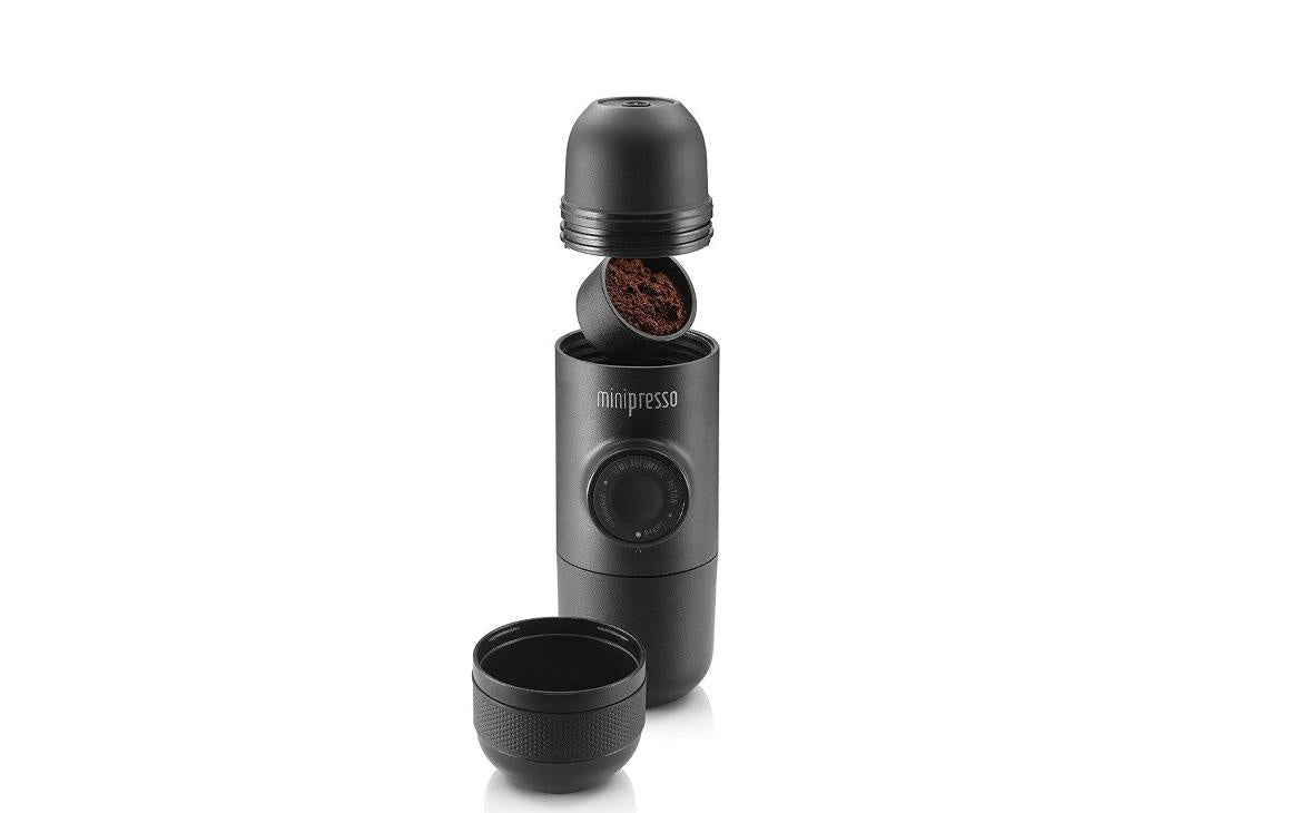 Wacaco Minipresso Ground Espressomaschine (Siebträger) – 8 bar, 0,1 l, schwarz, 6 × 17,5 × 7 cm