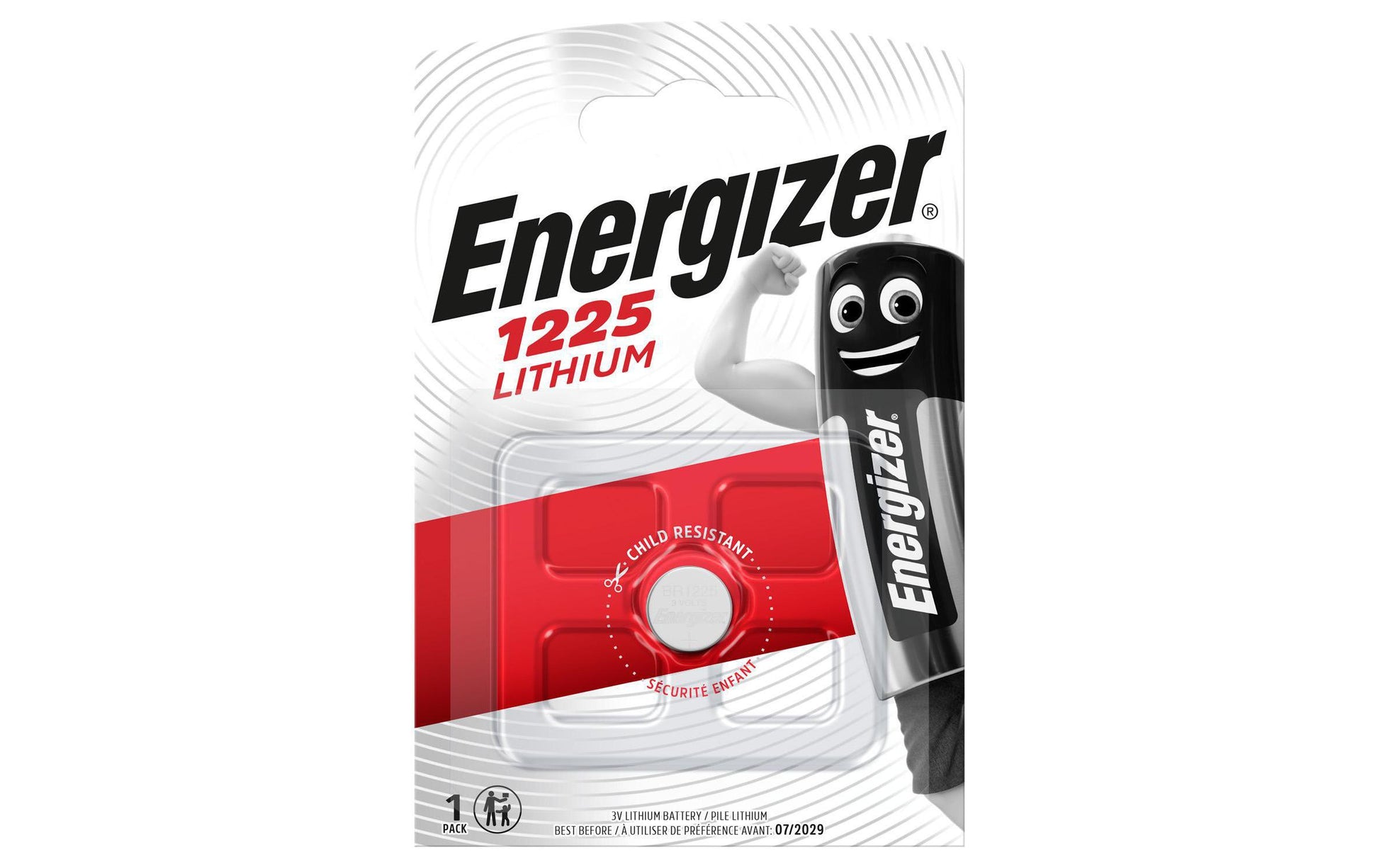 Energizer Knopfzelle CR1225, Lithium-Mangandioxid, 3 V – 1 Stk.