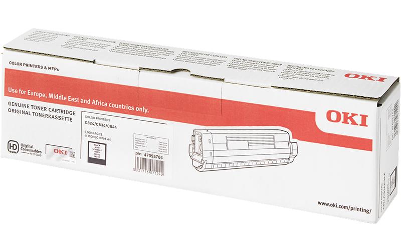 OKI 47095704 Schwarz Toner – Original – 5'000 Seiten – für OKI C824n/C824dn/C834nw u. a.