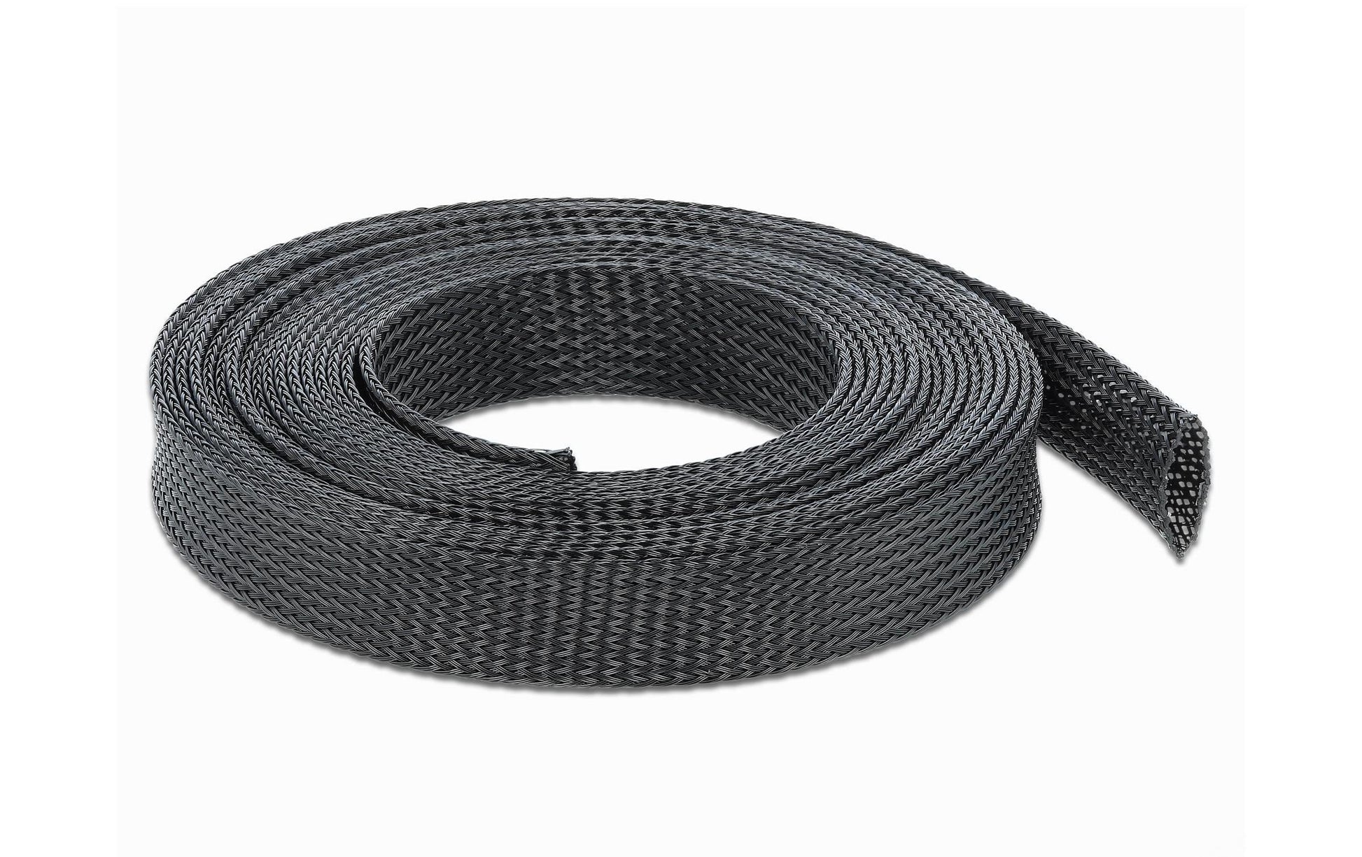 DeLOCK Kabelschlauch, Ø 19 mm × 5 m, dehnbar, schneidbar, hitzebeständig, wiederverwendbar – schwarz