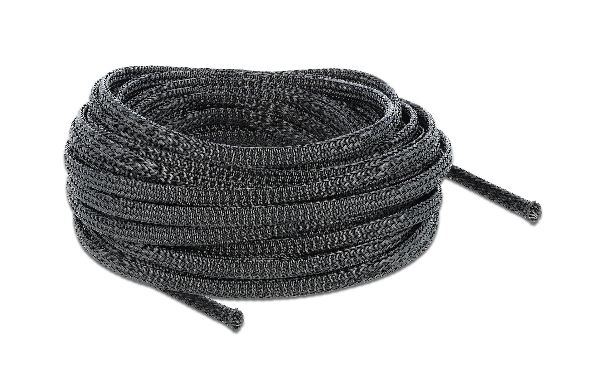 DeLOCK Kabelschlauch, Ø 6 mm × 10 m, elastisch, dehnbar, schneidbar, hitzebeständig – schwarz