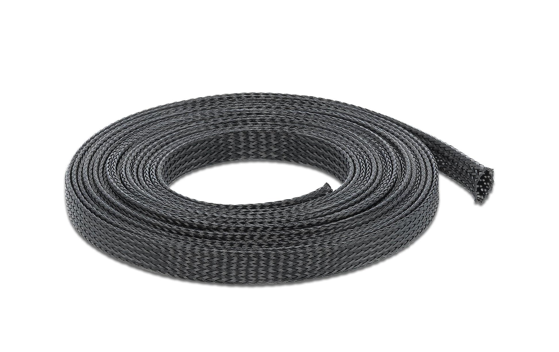 DeLOCK Kabelschlauch – Ø 12 mm – 5 m – Polyester – Schwarz, zuschneidbar, 1 Stk.