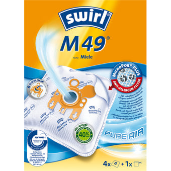 Swirl Staubbeutel M 49 – 4 Stück, für Miele S 227–240/S 269–282 und andere