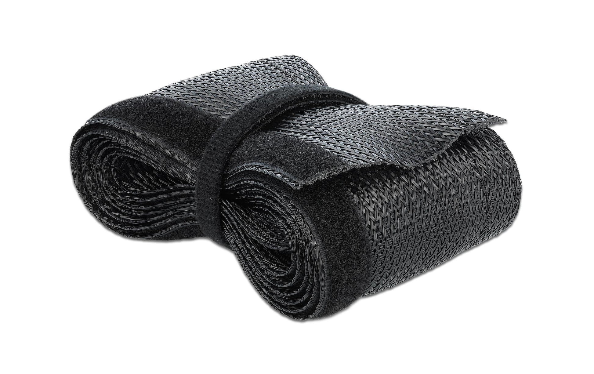 DeLOCK Kabelschlauch, Ø 32 mm × 2 m, zuschneidbar, Klettverschluss – schwarz