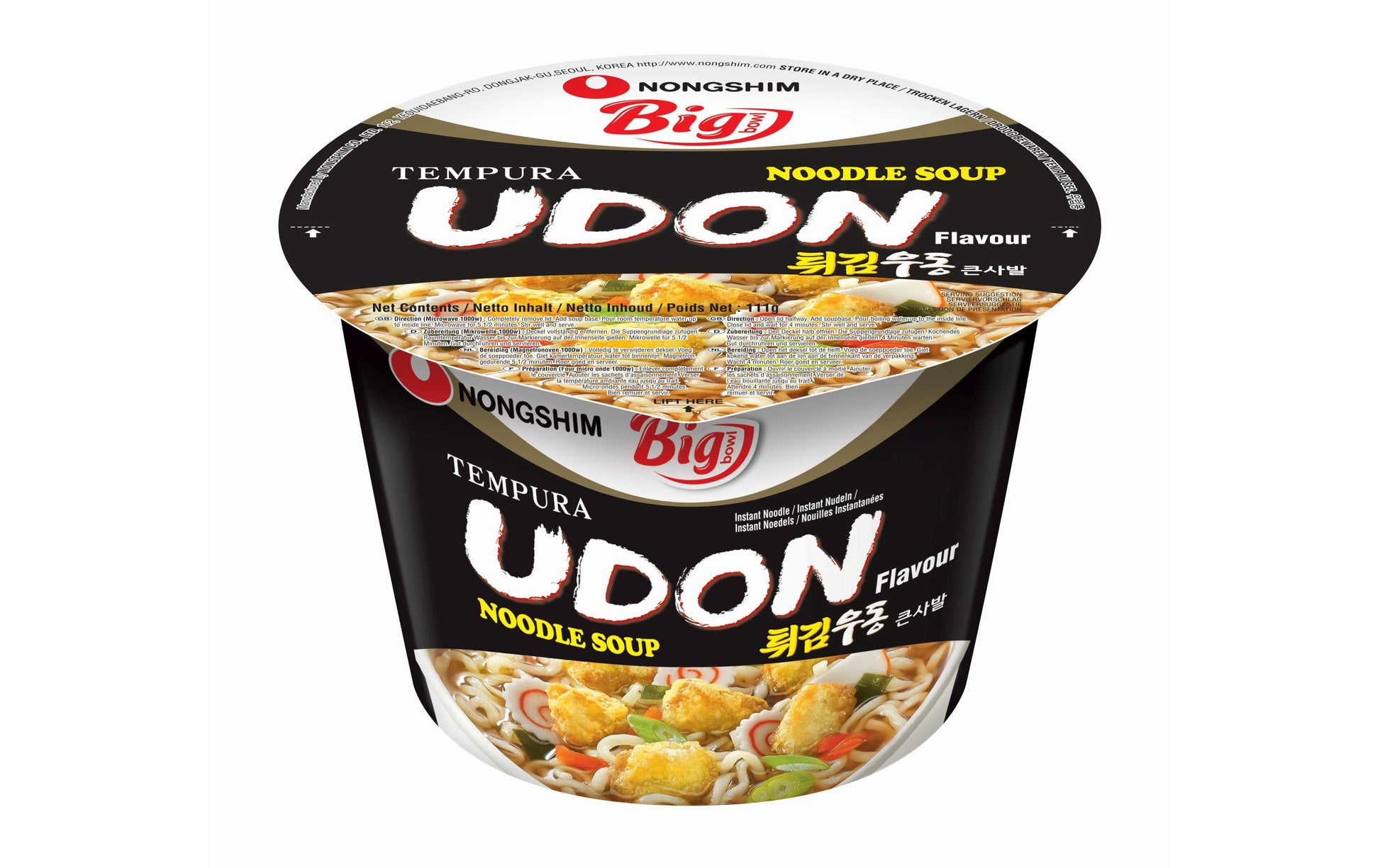 Nongshim Udon Instantnudeln Tempura Becher – 111 g