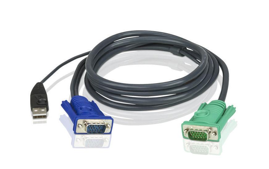 ATEN KVM-Kabel USB-A und VGA (HD-15) auf SPHD-15 – 3 m – Schwarz – für CS1708A, CS1716A und mehr