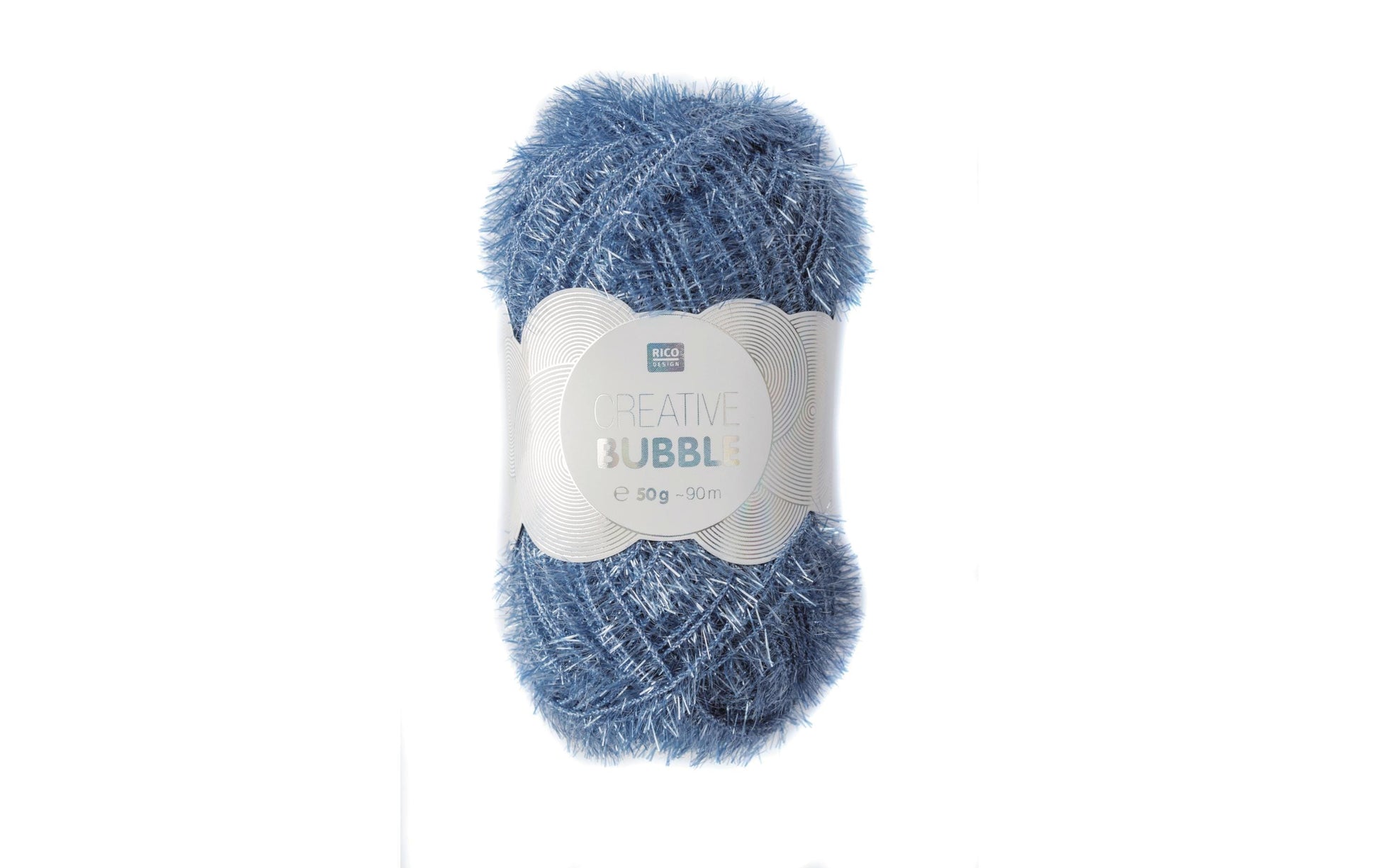 Rico Design Creative Bubble Garn Blau – 50 g, 90 m, 100% Polyester, Nadel 4 mm