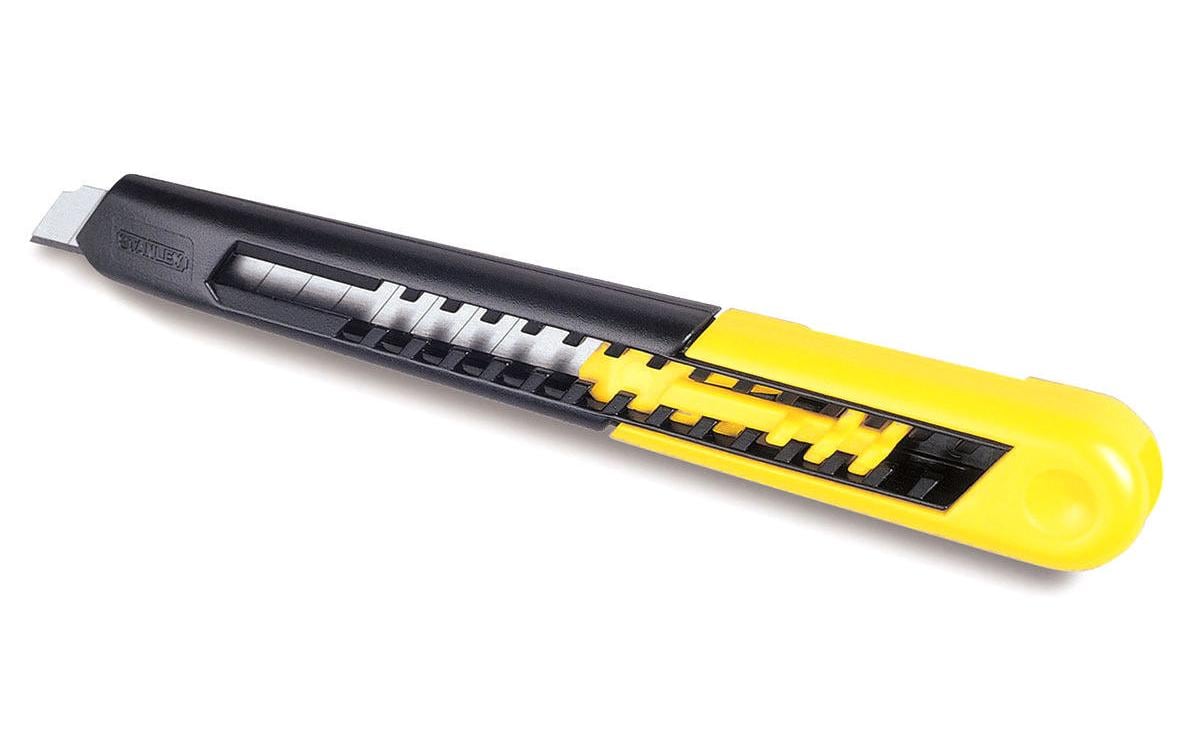 Stanley 0-10-150 – Abbrechmesser 9 mm, einziehbar, Kunststoff, schwarz