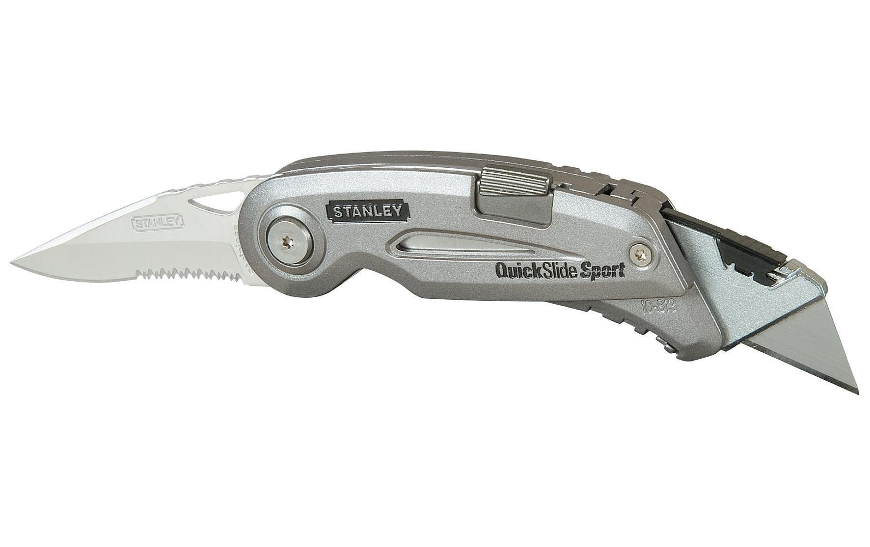 Stanley Quickslide II – Klappmesser, Trapezklinge, Sicherheitsverriegelung, Grau