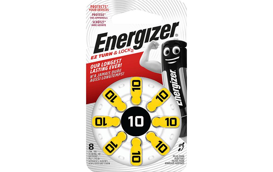 Energizer Hörgerätebatterien 10 (PR70), Zink-Luft, 1,45 V – 8 Stk.