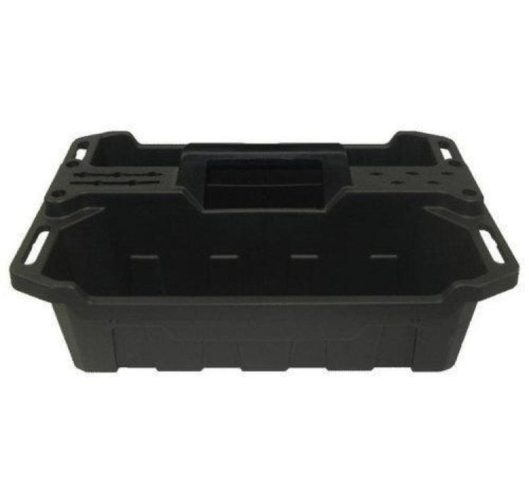 Stanley Werkzeugbox – 2 Fächer, mit Griff, schwarz, Kunststoff, B 500 × H 200 × T 340 mm