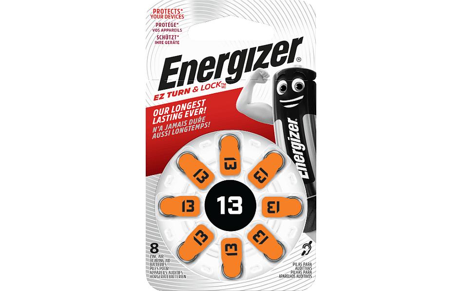 Energizer Hörgerätebatterien 13 (PR48), Zink-Luft, 1,45 V – 8 Stk.