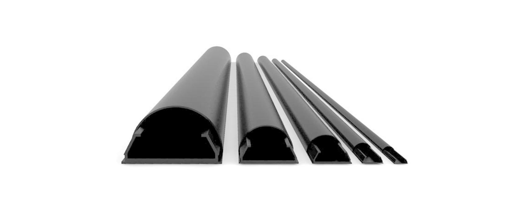 Multibrackets 1349 Kabelbrücke – 1,1 m – Aussen 50×28 mm – Aluminium – Schwarz, 1 Kanal