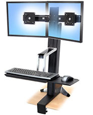 Ergotron WorkFit-S Dual Wandhalterung – bis 24", VESA 75×75, 100×100 mm, 14,0 kg, drehbar