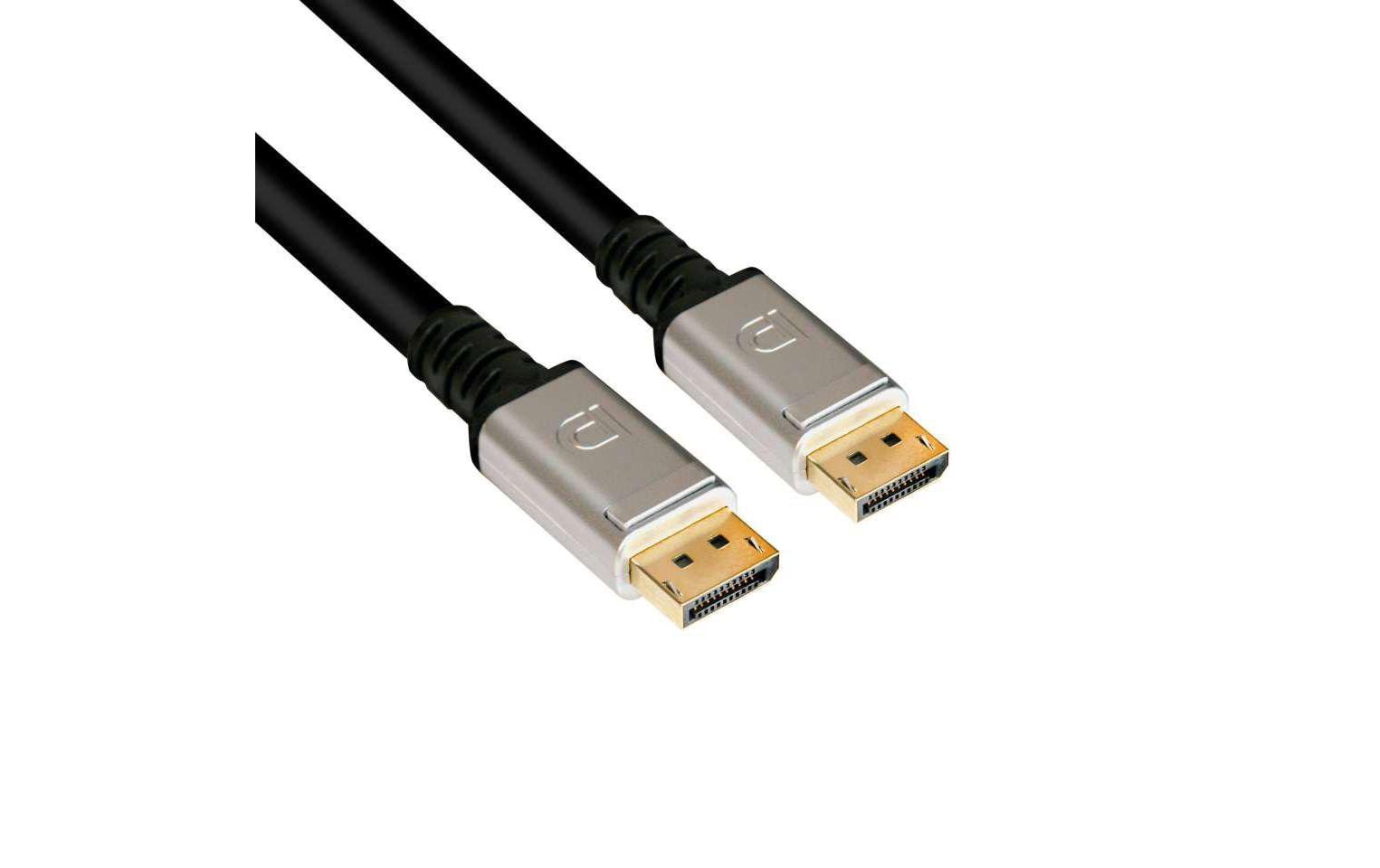 CLUB3D Club 3D DisplayPort Kabel DP 1.4 8K 60 Hz – 4 m – verriegelbar – Schwarz/Silber