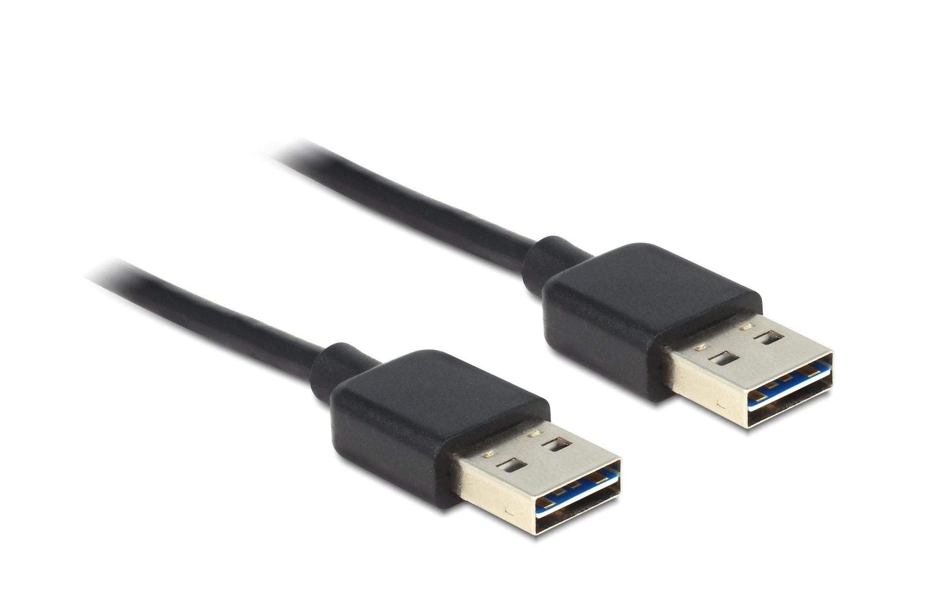 DeLOCK USB-A auf USB-A Kabel – USB 2.0 (480 Mbit/s) – 1 m – Goldstecker – Schwarz