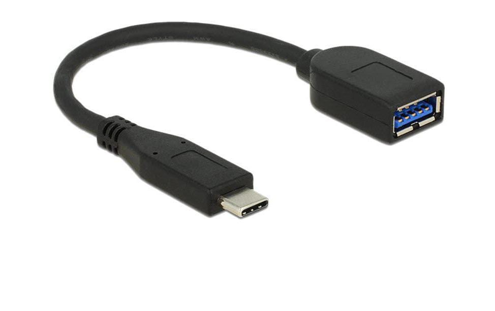 DeLOCK Adapter USB-C zu USB-A – USB 3.2 Gen 2 (10 Gbit/s), 0,1 m, Schwarz