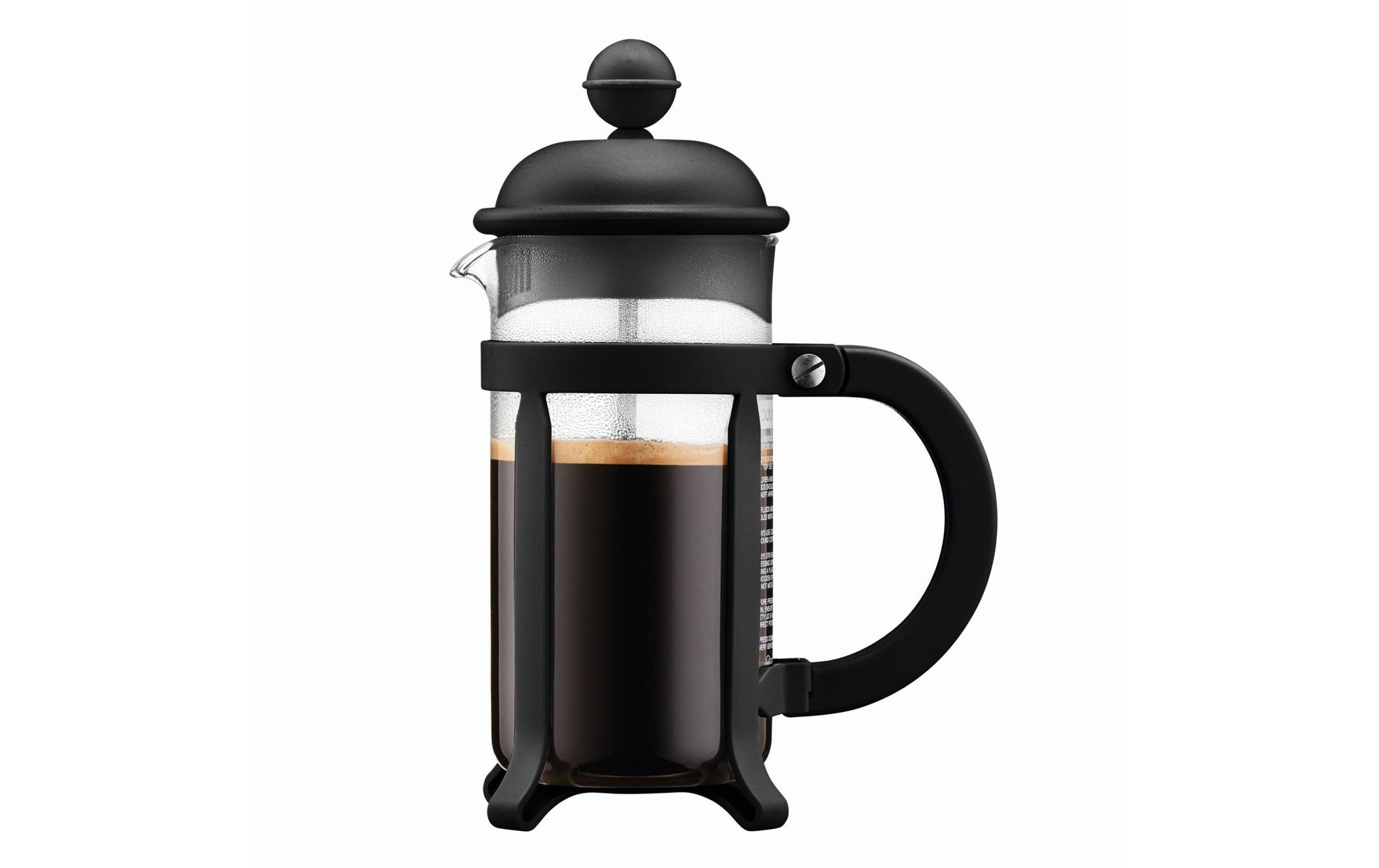 Bodum Java French Press / Kaffeebereiter – 1 l, 8 Tassen, Glas/Edelstahl, schwarz/transparent